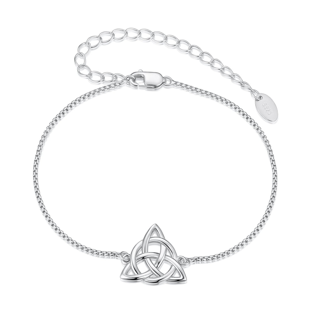925 Sterling Silver White Gold Plated Bracelet with Length 15+6cm for Women