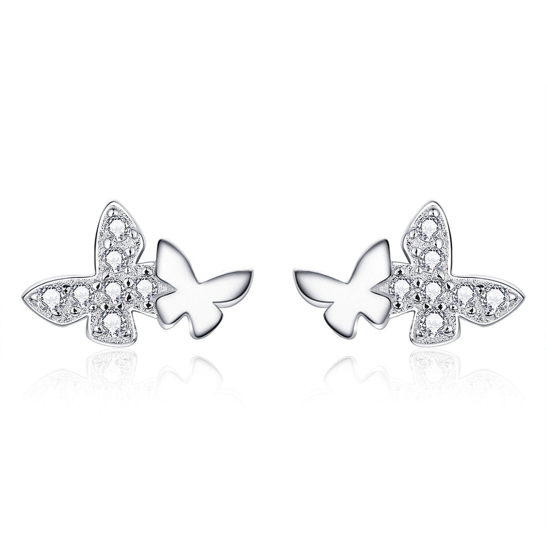 925 Sterling Silver Earrings with Pavé Setting CZ - 0.6*0.9cm