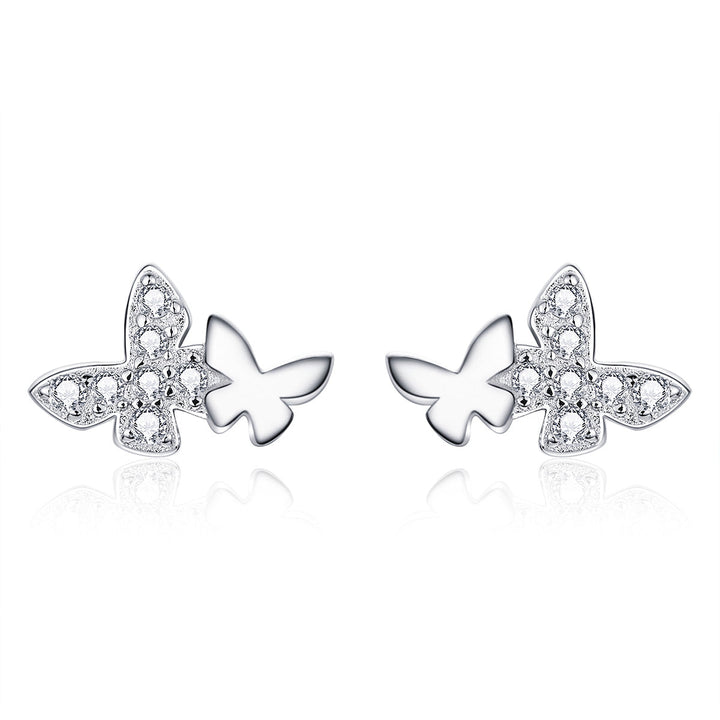 925 Sterling Silver Earrings with Pavé Setting CZ - 0.6*0.9cm