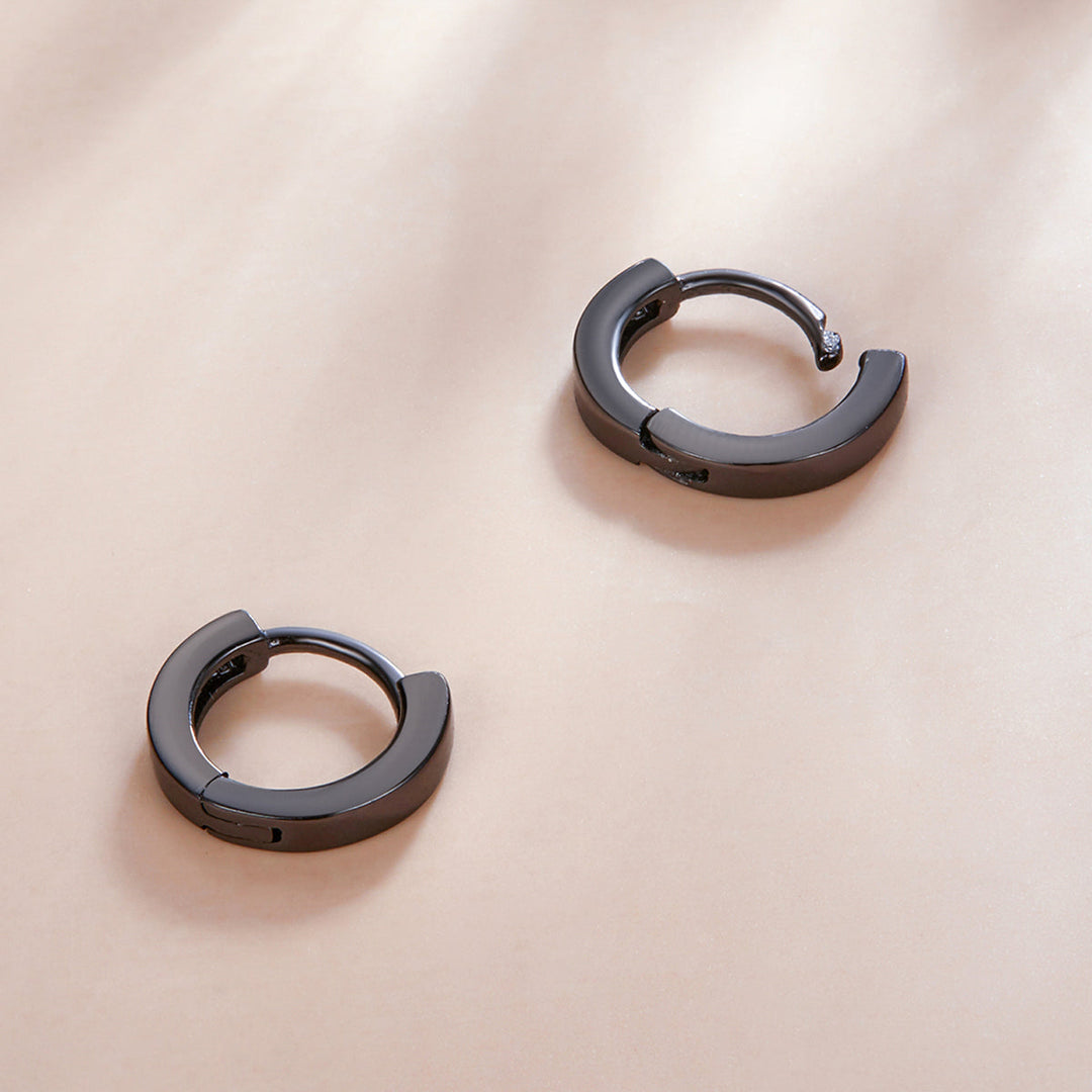 925 Sterling Silver &amp; Plated Black Gold Earrings