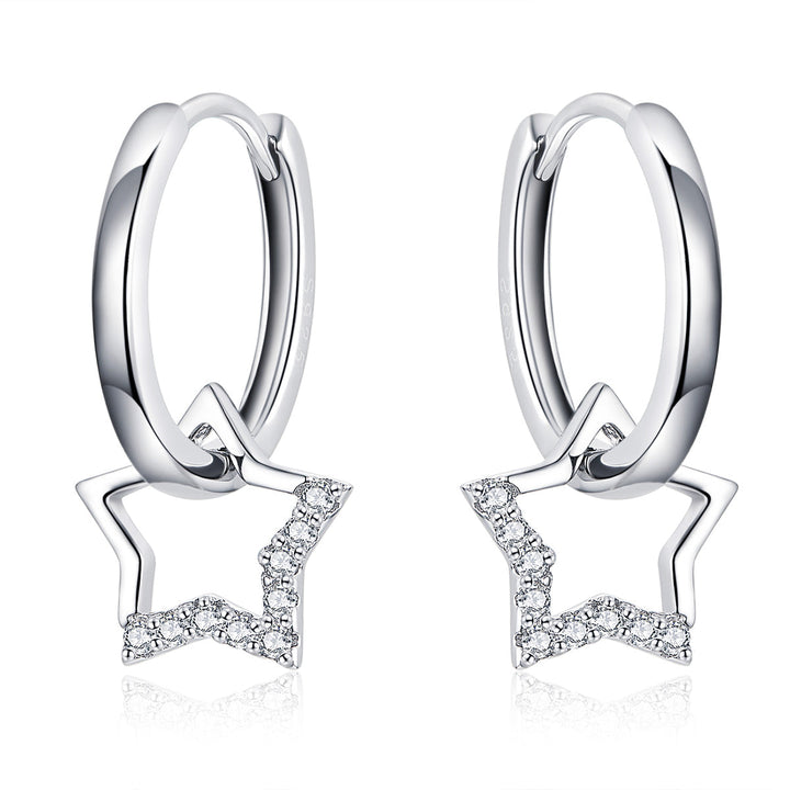 S925 Sterling Silver Plated Platinum CZ Earrings for Women
