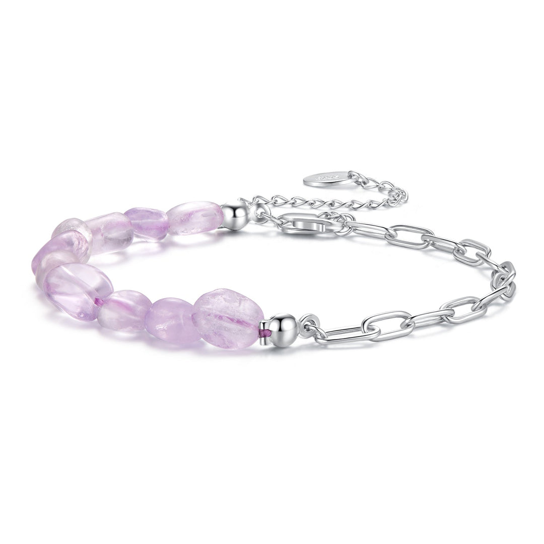 925 Sterling Silver &amp; White Gold Plated Crystal Bracelet 16+5cm for Women