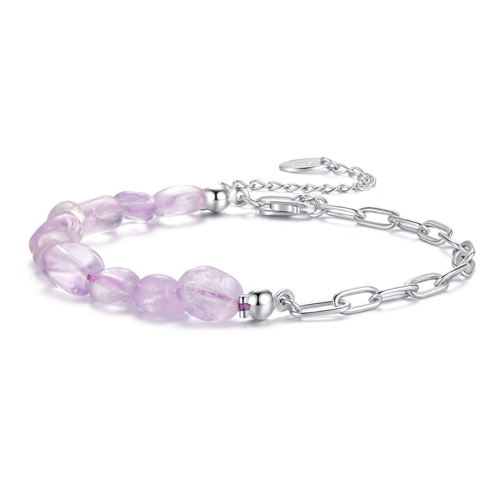 925 Sterling Silver &amp; White Gold Plated Crystal Bracelet 16+5cm for Women