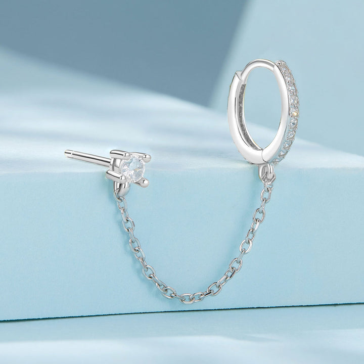 S925 Sterling Silver 3mm Pavé Setting CZ Earrings for Women