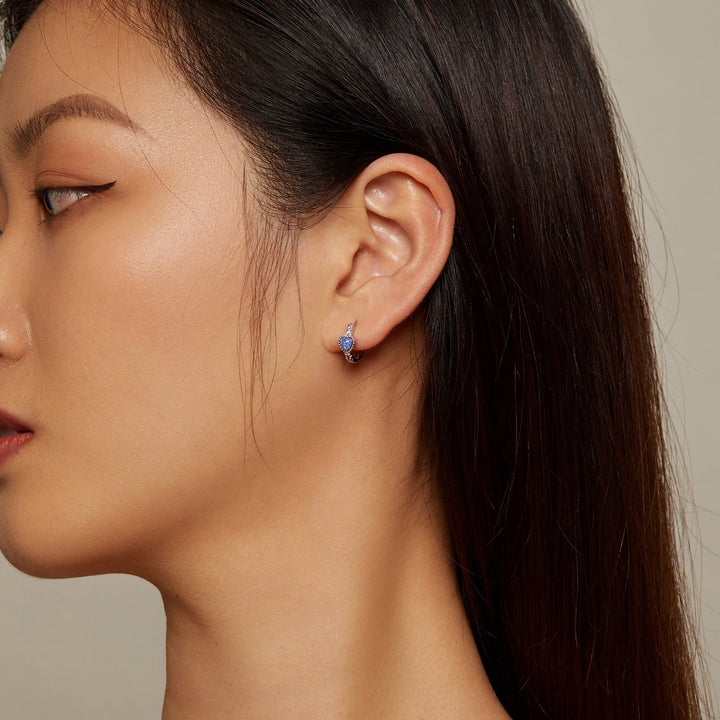 925 Sterling Silver Translucent Opal Earrings with CZ for Women