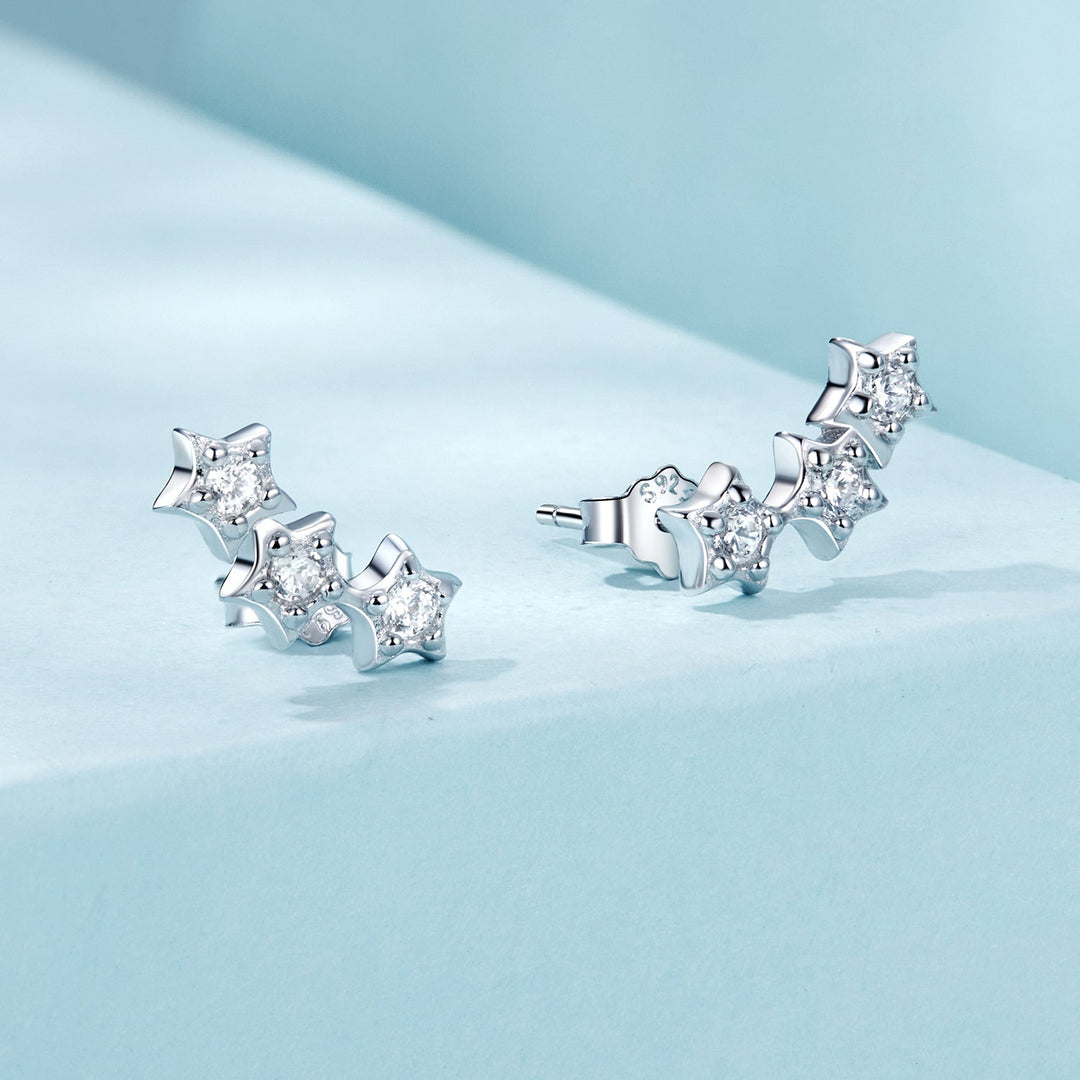 925 Sterling Silver Pavé Setting CZ Earrings for Women