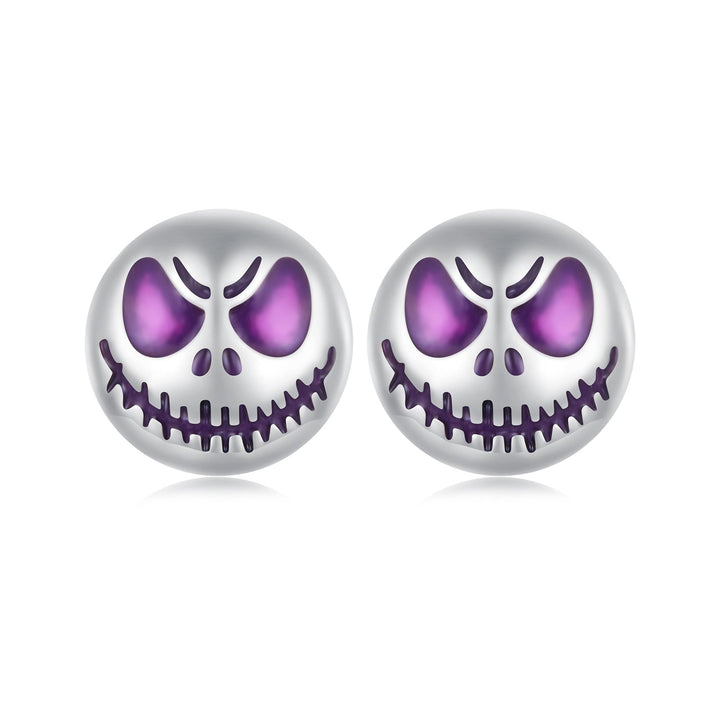 925 Sterling Silver Enamel Oxidized Earrings - 8mm for Women