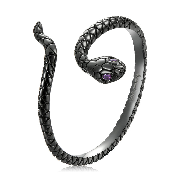 S925 Sterling Silver Black Gold Plated Pavé Setting CZ Ring