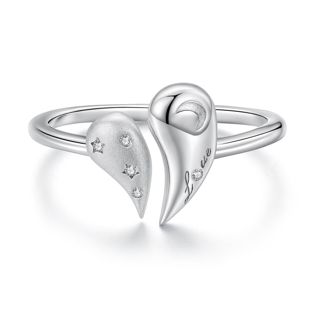 925 Sterling Silver 1.1cm White Gold Plated CZ Pendant Ring