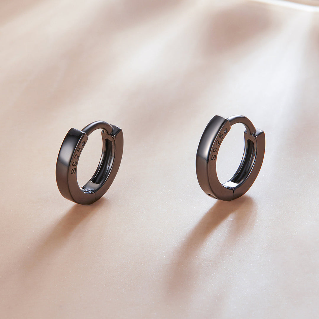 925 Sterling Silver &amp; Plated Black Gold Earrings