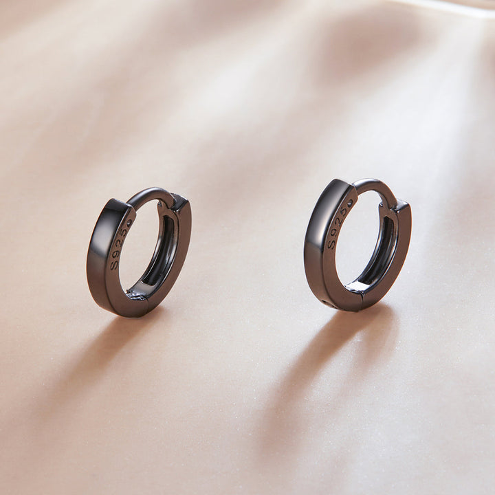 925 Sterling Silver &amp; Plated Black Gold Earrings