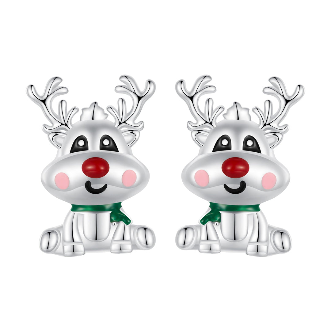 925 Sterling Silver Enamel Earrings 12x9mm