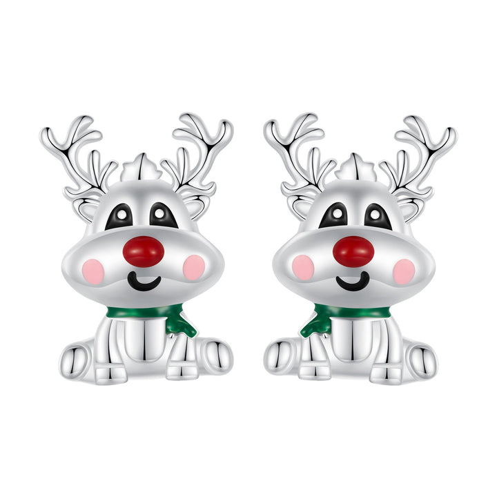 925 Sterling Silver Enamel Earrings 12x9mm