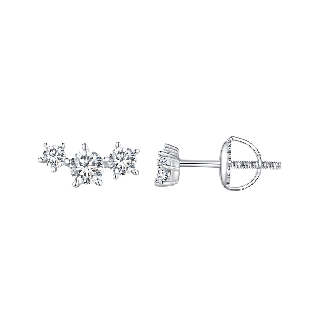 925 Sterling Silver Moissanite 0.01 Carat Earrings Size 4*9mm for Women