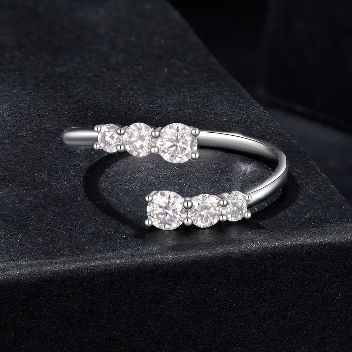 925 Sterling Silver Moissanite Ring for Women - Size E - Plated White Gold