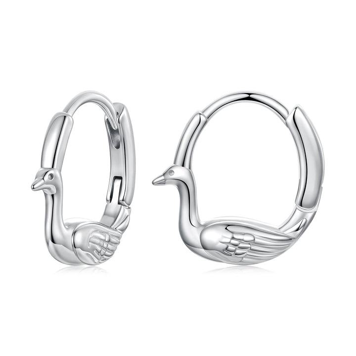 925 Sterling Silver Plated White Gold Hoop Earrings for Women