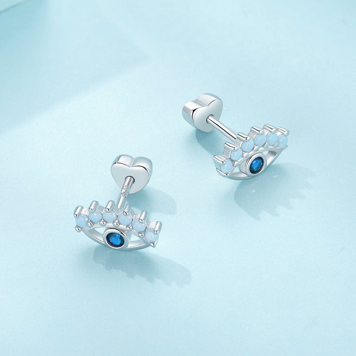 925 Sterling Silver Plated Platinum Opal Earrings for Women