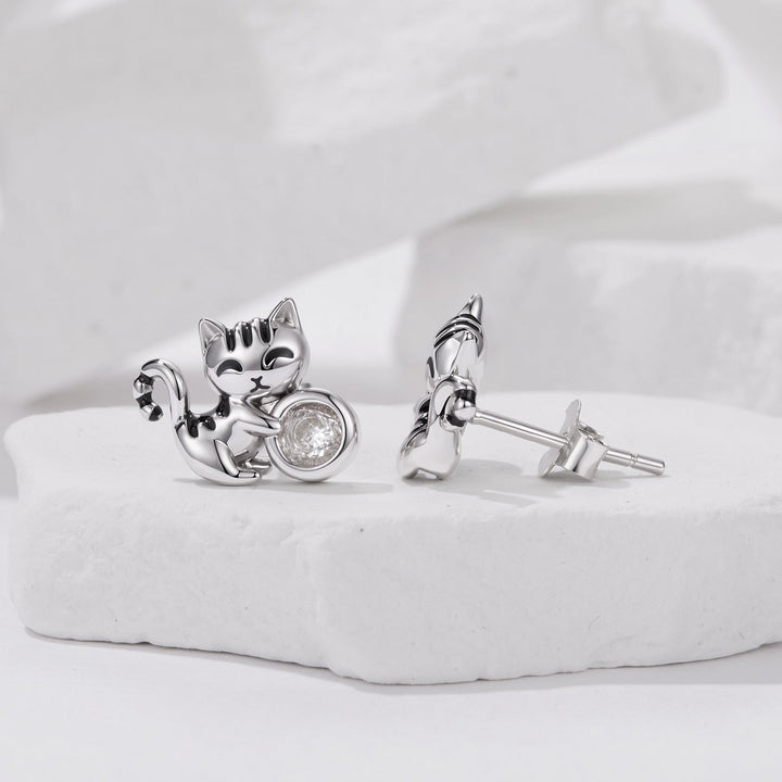 925 Sterling Silver Brass White Gold Plated Earrings with CZ for Women