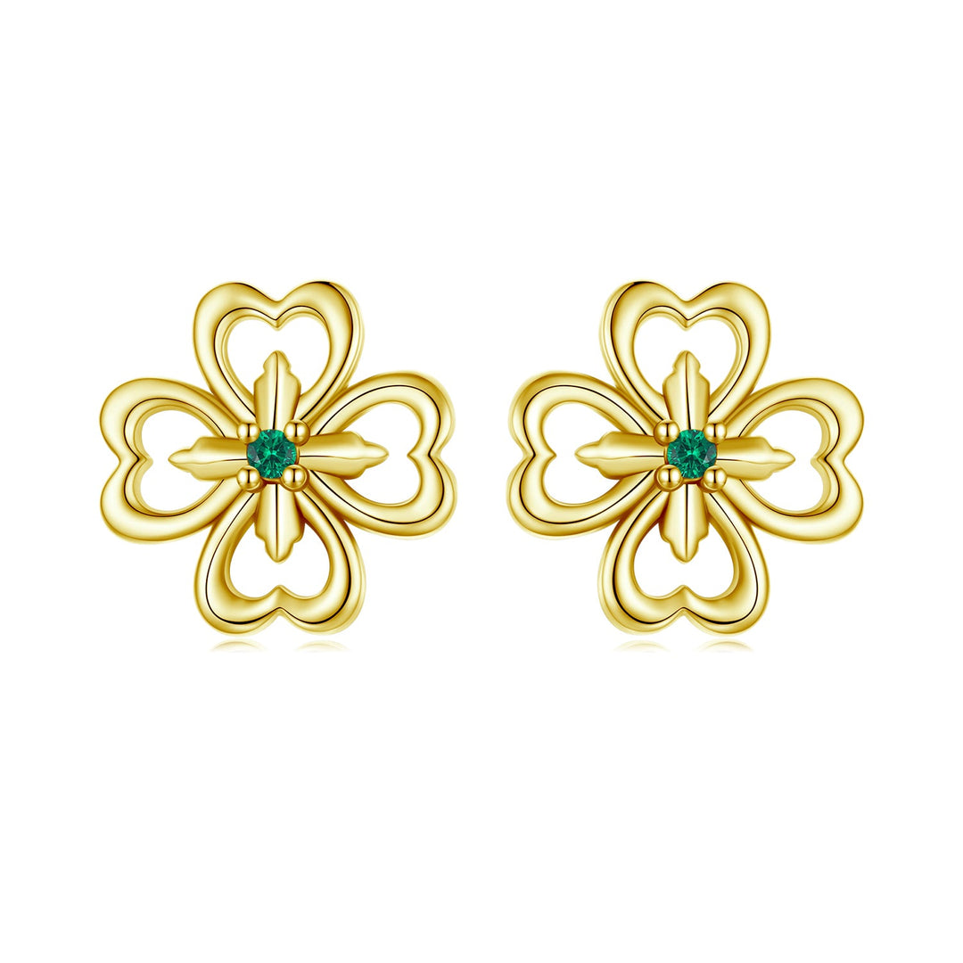 925 Sterling Silver Earrings with Pavé Setting CZ, 0.9cm, Oxidized Silver for Women
