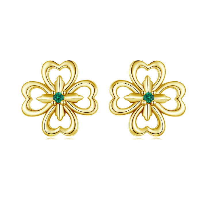 925 Sterling Silver Earrings with Pavé Setting CZ, 0.9cm, Oxidized Silver for Women
