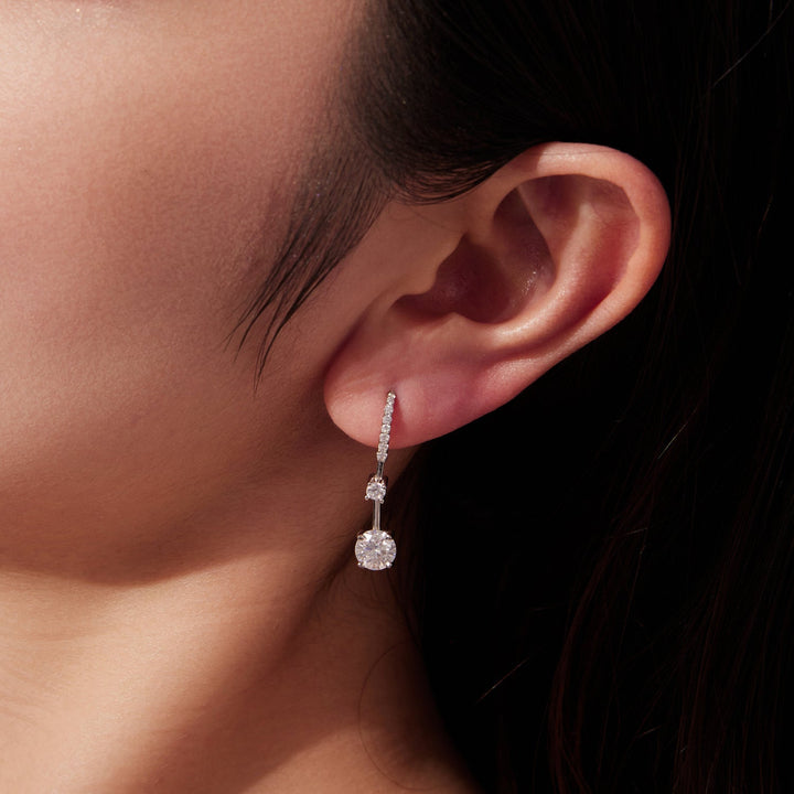 925 Sterling Silver Moissanite 1.00 Carat Earrings for Women