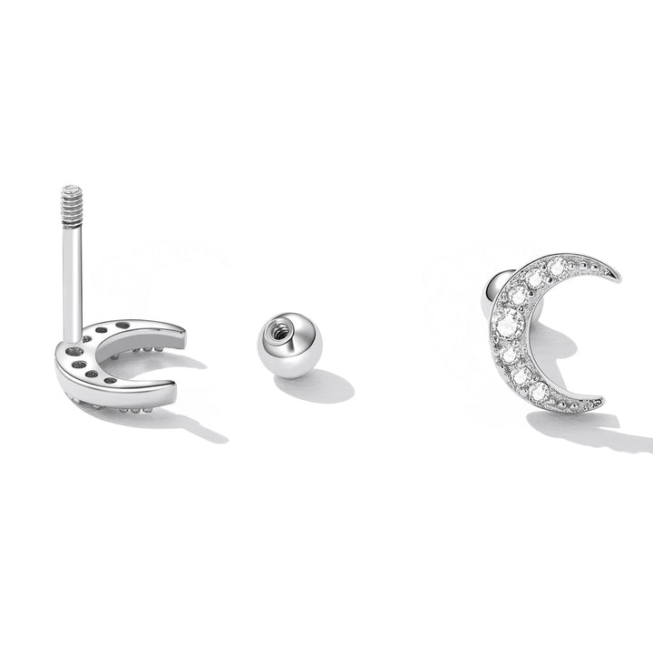 925 Sterling Silver Earrings with Pavé Setting CZ, 0.8*0.6cm for Women