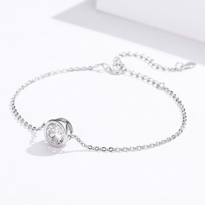 925 Sterling Silver &amp; Platinum Plated CZ Bracelet for Women
