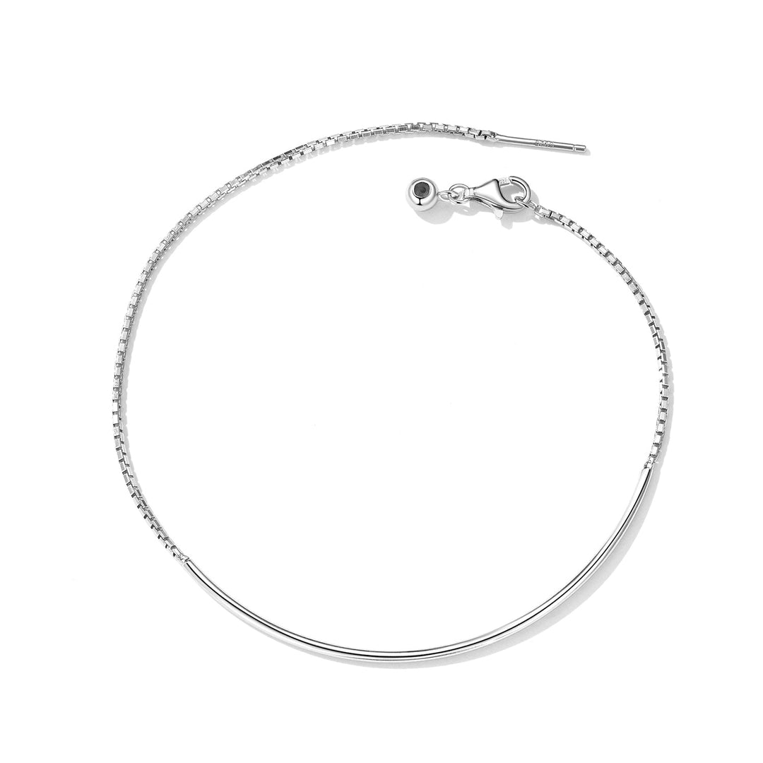 925 Sterling Silver Adjustable Platinum-Plated Bracelet for Women