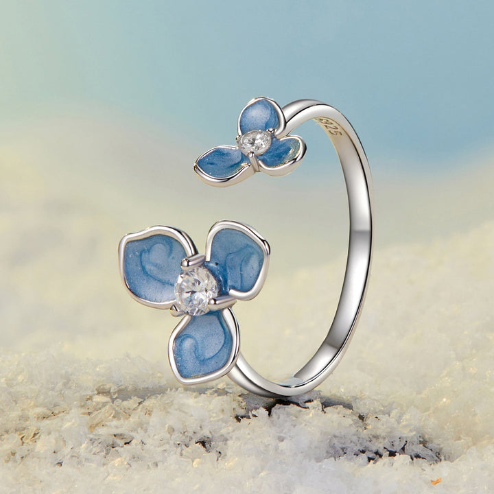 925 Sterling Silver Ring with Enamel Process and Pavé CZ - Stylish &amp; Elegant Design for Women