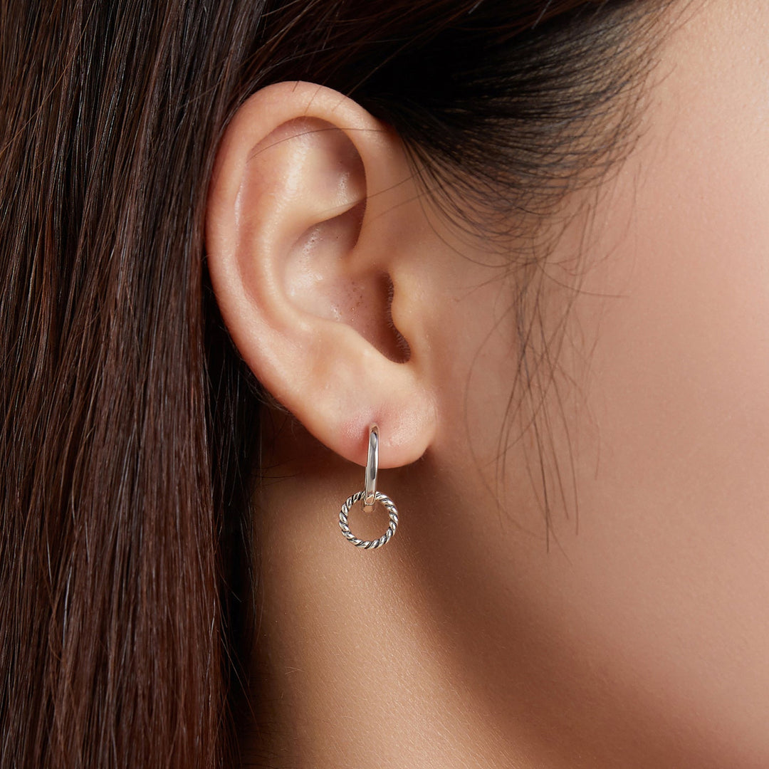 925 Sterling Silver &amp; Oxidized Silver Earrings for Women