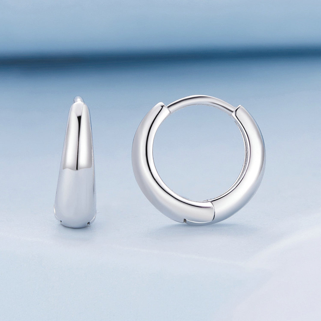 925 Sterling Silver 12*3mm Platinum Plated Earrings