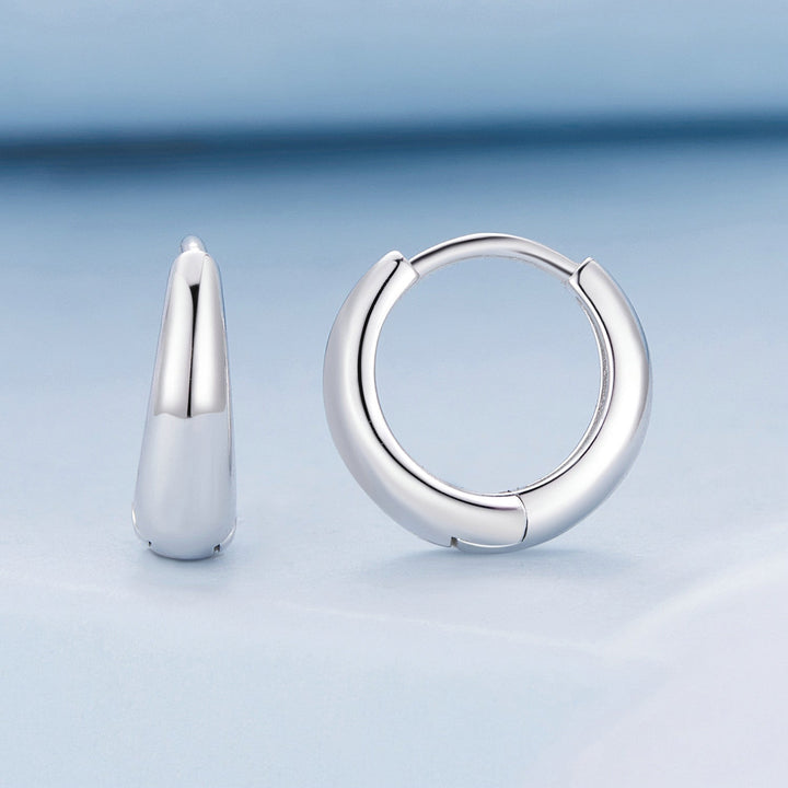 925 Sterling Silver 12*3mm Platinum Plated Earrings