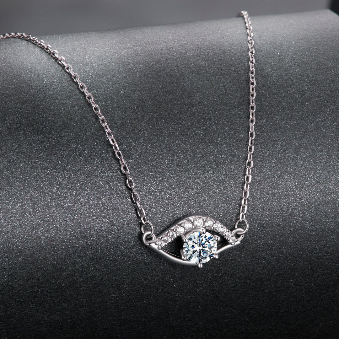 925 Sterling Silver Moissanite Necklace 40+5cm in Length for Women