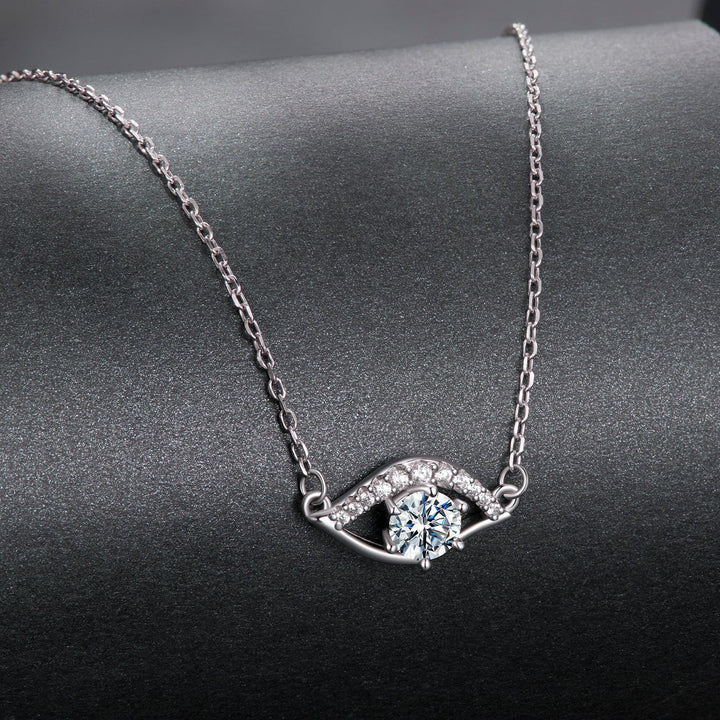 925 Sterling Silver Moissanite Necklace 40+5cm in Length for Women