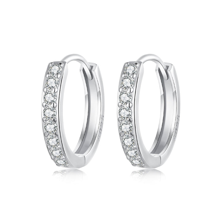 925 Sterling Silver Pavé Setting Gold Plated Earrings for Women