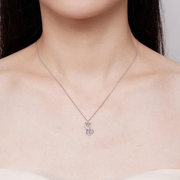 925 Sterling Silver 16mm x 10mm Platinum Plated Necklace for Unisex