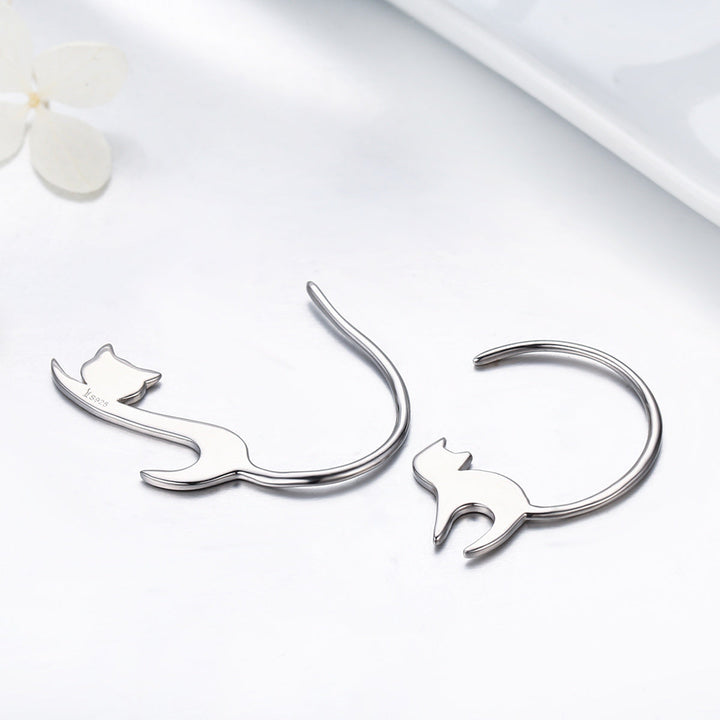 925 Sterling Silver Earrings for Women - 3*2.5cm, Platinum Plated