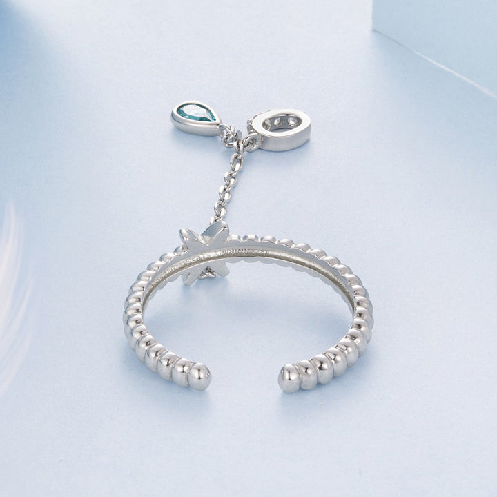 925 Sterling Silver Ring with Pavé Setting and CZ for Women