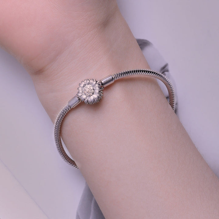 925 Sterling Silver Pavé Setting CZ Bracelet for Women - 17.0 Size, 170mm Length, 3mm Chain Thickness