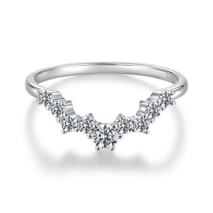 925 Sterling Silver White Gold Plated Moissanite Size 6 Ring for Women