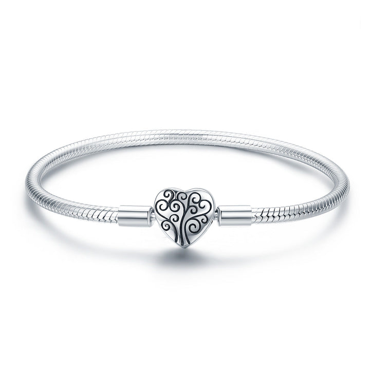 SCB 925 Sterling Silver Bracelet in Classic Style, Size 17.0 for Women