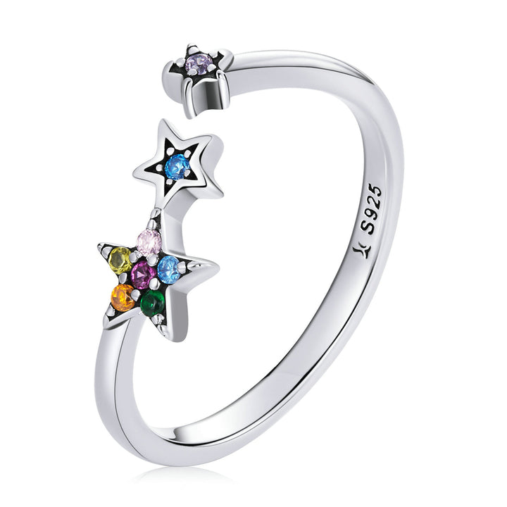 925 Sterling Silver Oxidized Pavé Setting CZ Ring