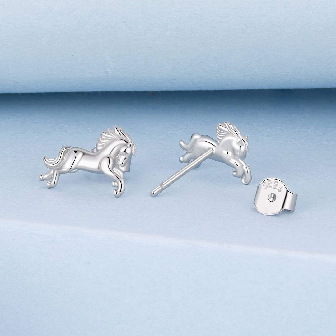 925 Sterling Silver Earrings 0.9*1.3cm with White Gold Plating for Women