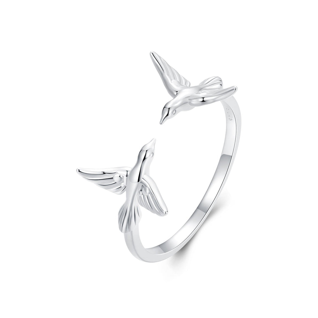 925 Sterling Silver Ring with White Gold Plating, 1.5mm Width