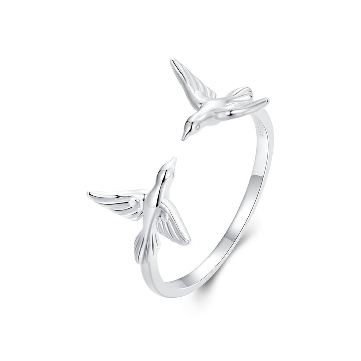 925 Sterling Silver Ring with White Gold Plating, 1.5mm Width