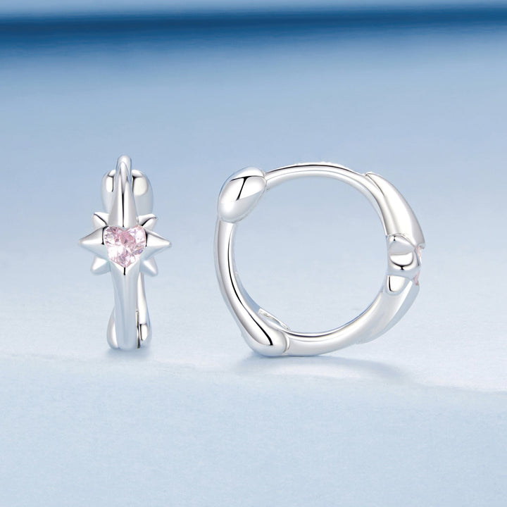 925 Sterling Silver White Gold Plated Earrings with CZ for Women