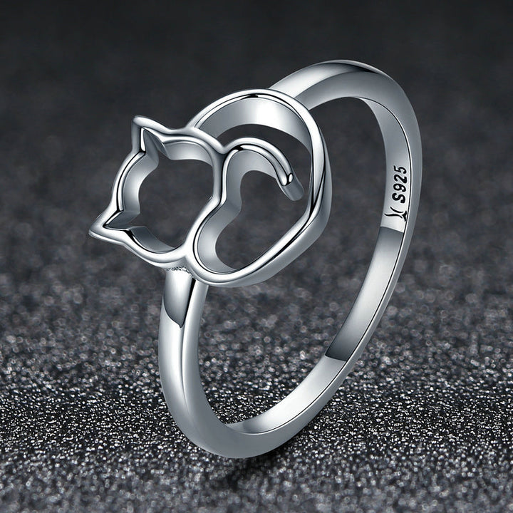 925 Sterling Silver Ring Size 5.0 with Platinum Plating for Women