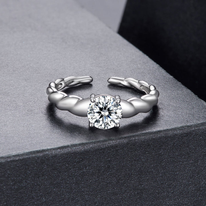 925 Sterling Silver Moissanite 0.65 Carat Ring for Women Size E
