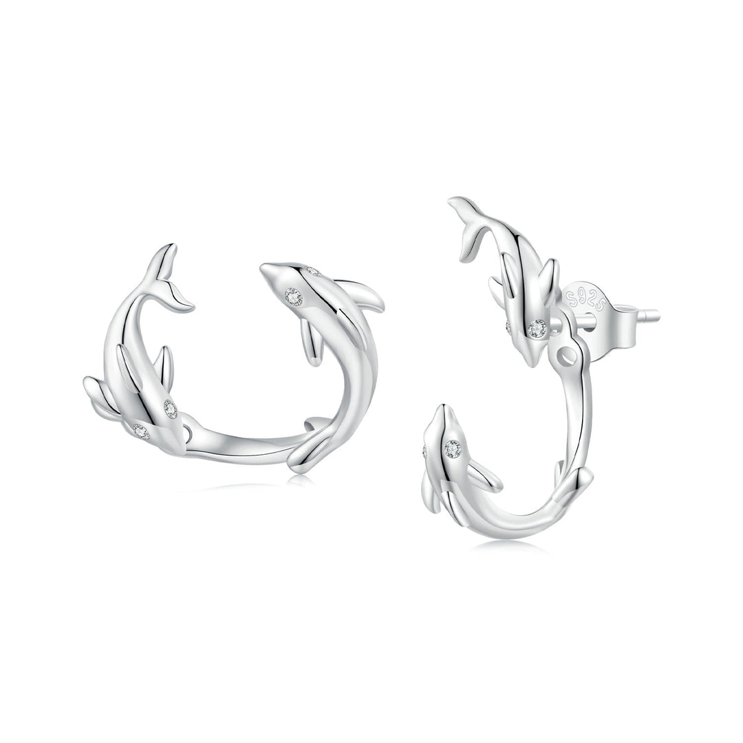 S925 Sterling Silver Rose Gold Plated Zircon Earrings