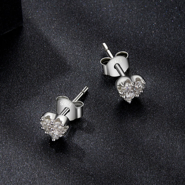 925 Sterling Silver Moissanite 0.03 Carat Earrings for Women